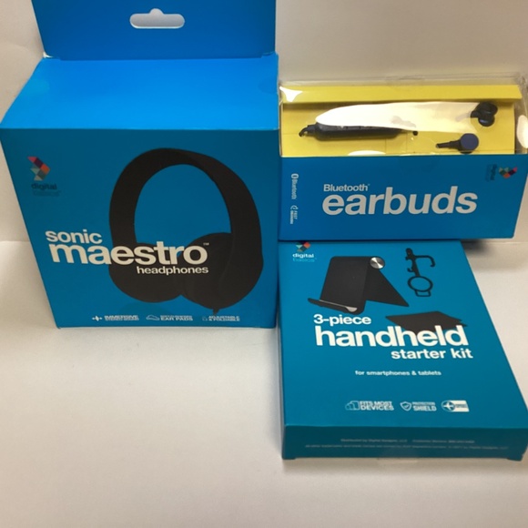 Digital Basics 3pc Set: Headphones, Earbuds, & 3pc Handheld Starter Kit - New - Picture 2 of 9
